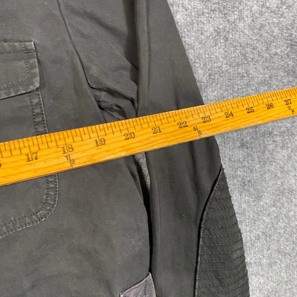 Rag & Bone Mens Wax Jacket Field Charcoal Black Quilted Utility Coat‎ Size 42